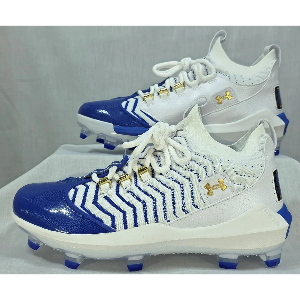 Under Armour HOVR Bryce Harper 7 Low TPU Baseball Cleats‎ White Blue Size 10